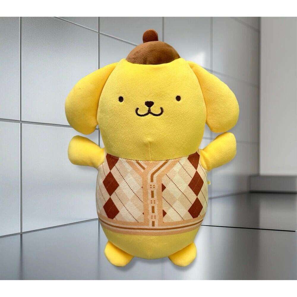Sanrio Pompompurin Plush - Yellow with Brown Argyle Vest
